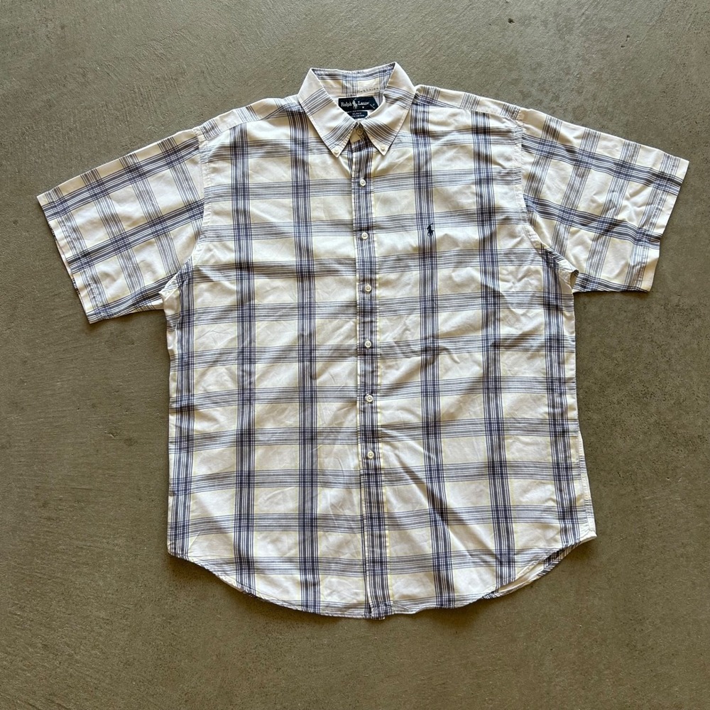 Vintage 90s Polo Ralph Lauren Blake Shirt Mens XL Plaid Short Sleeve Button Down